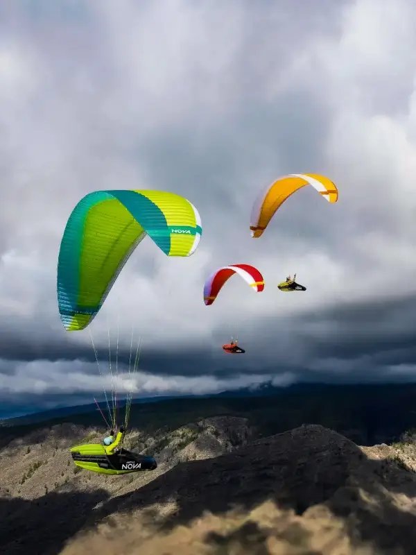 Paraglider pilots fly with the Nova Codex and enjoy the vastness of the landscape.