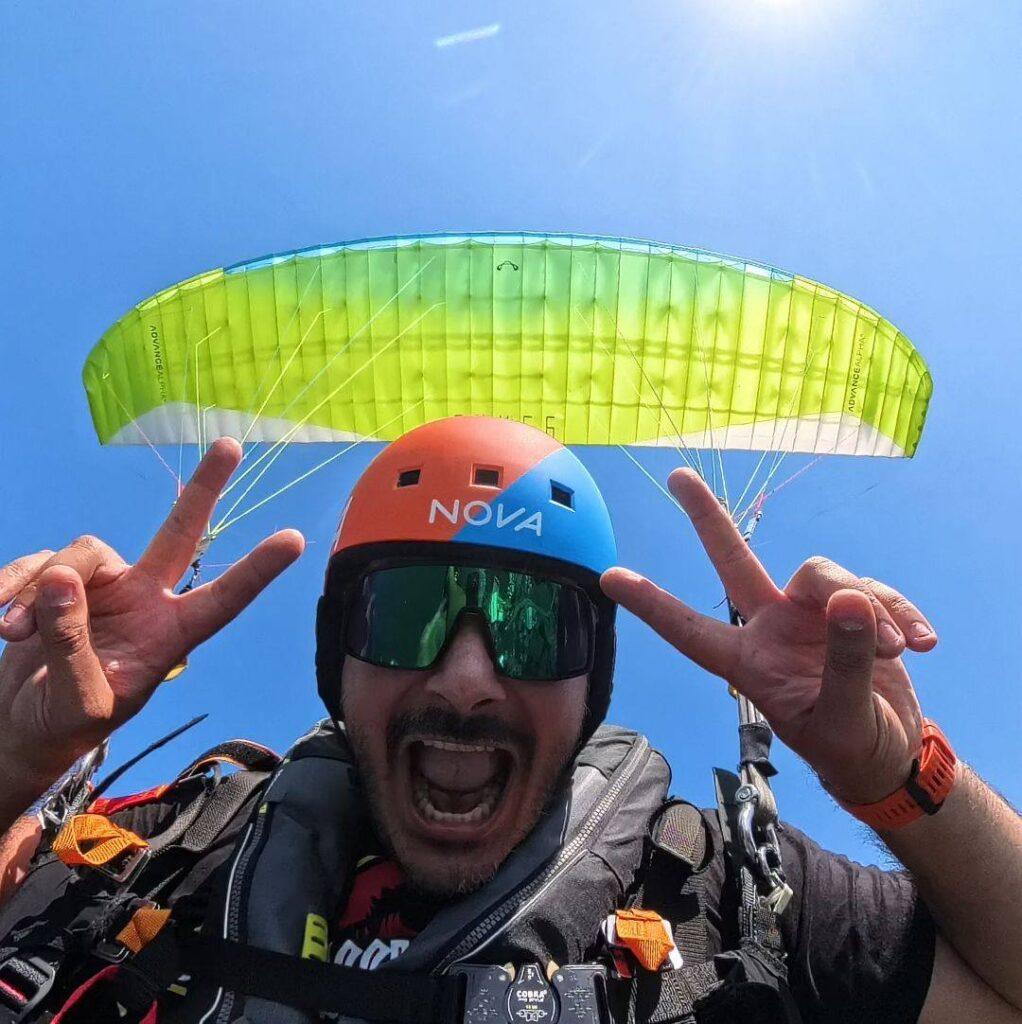 Alex builds the technical background at touch and go, but also enjoys flying with a paraglider
